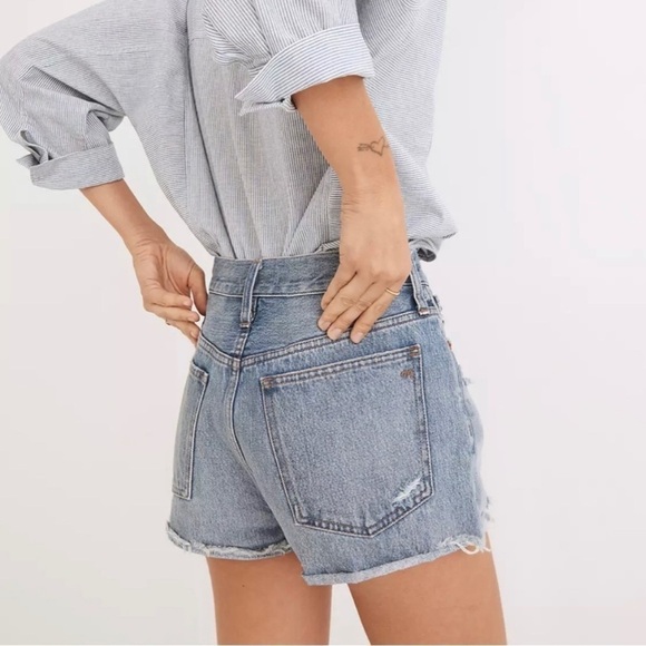 Madewell Relaxed Denim Shorts Renfield Wash Destructed Edition 27 - Picture 3 of 10